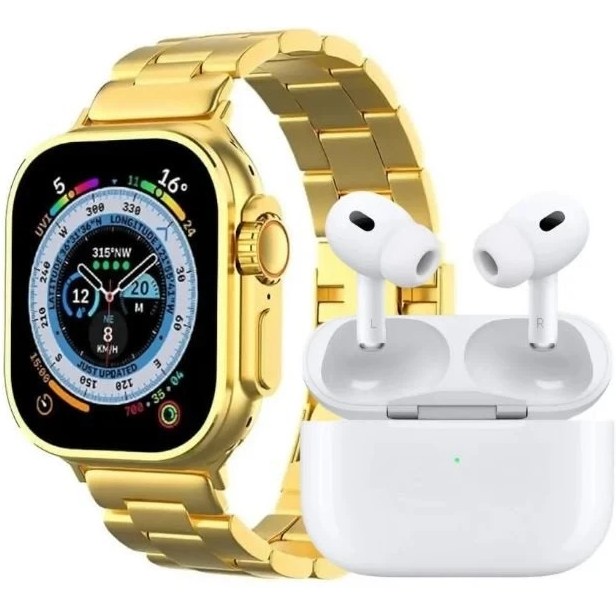 ساعت هوشمند گلد crown m60 10+1 رنگ طلایی هفت بند با ایرپاد اصل - طلایی