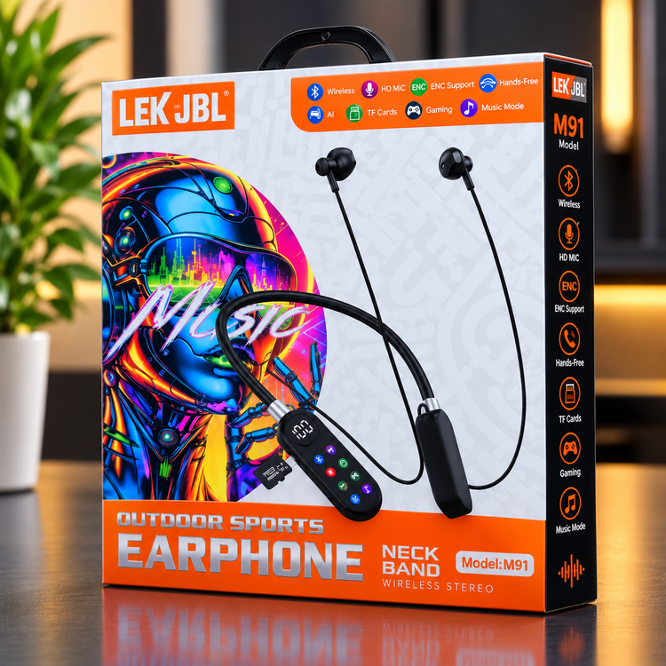 هندزفری گردنی jbl مدل m91 به همراه نمایشگر ال سی دی